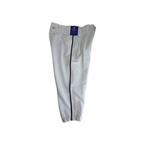 Mizuno Short Baseball Pants Adult Small White With‎ BLACK Piping NEW